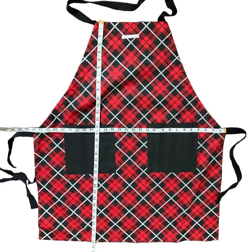 EMERIL LAGASSE Red and Black Plaid Kitchen Apron OSFM